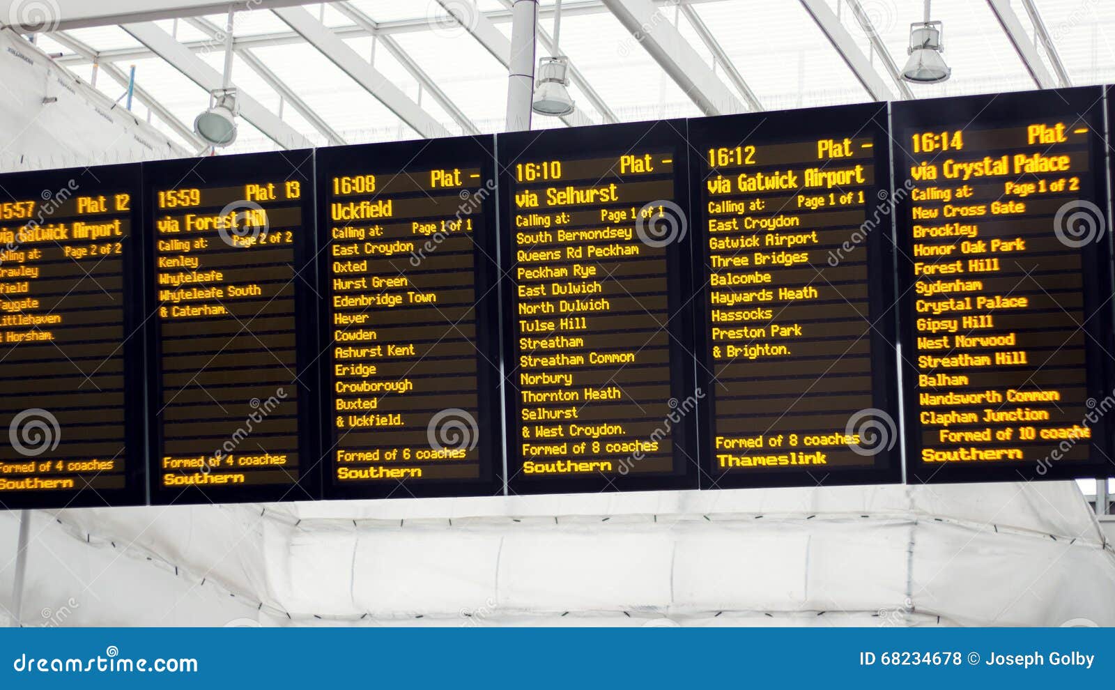 train station departure board. times & destinations