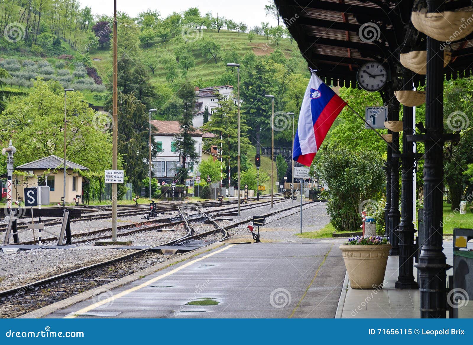 Train Station With Slovenien Flag Editorial Image Image Of Traffic Station 71656115