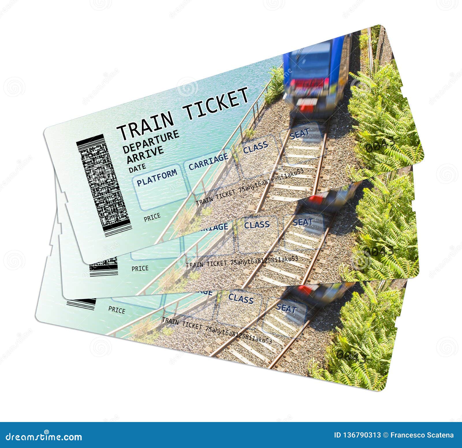 train ticket concept image. the contents of the image are totally invented