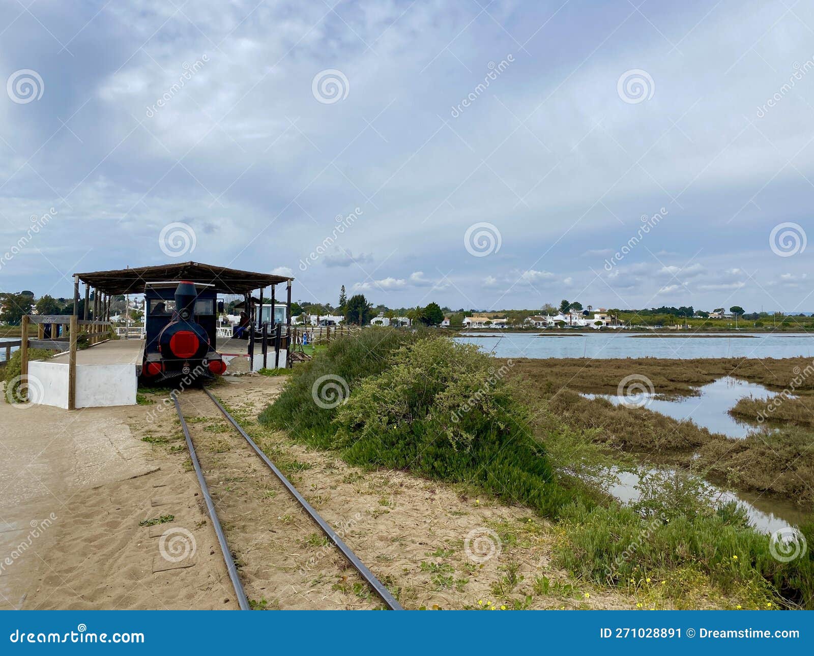 train to praia do barril beach in the ria formosa natural park in luz de tavira