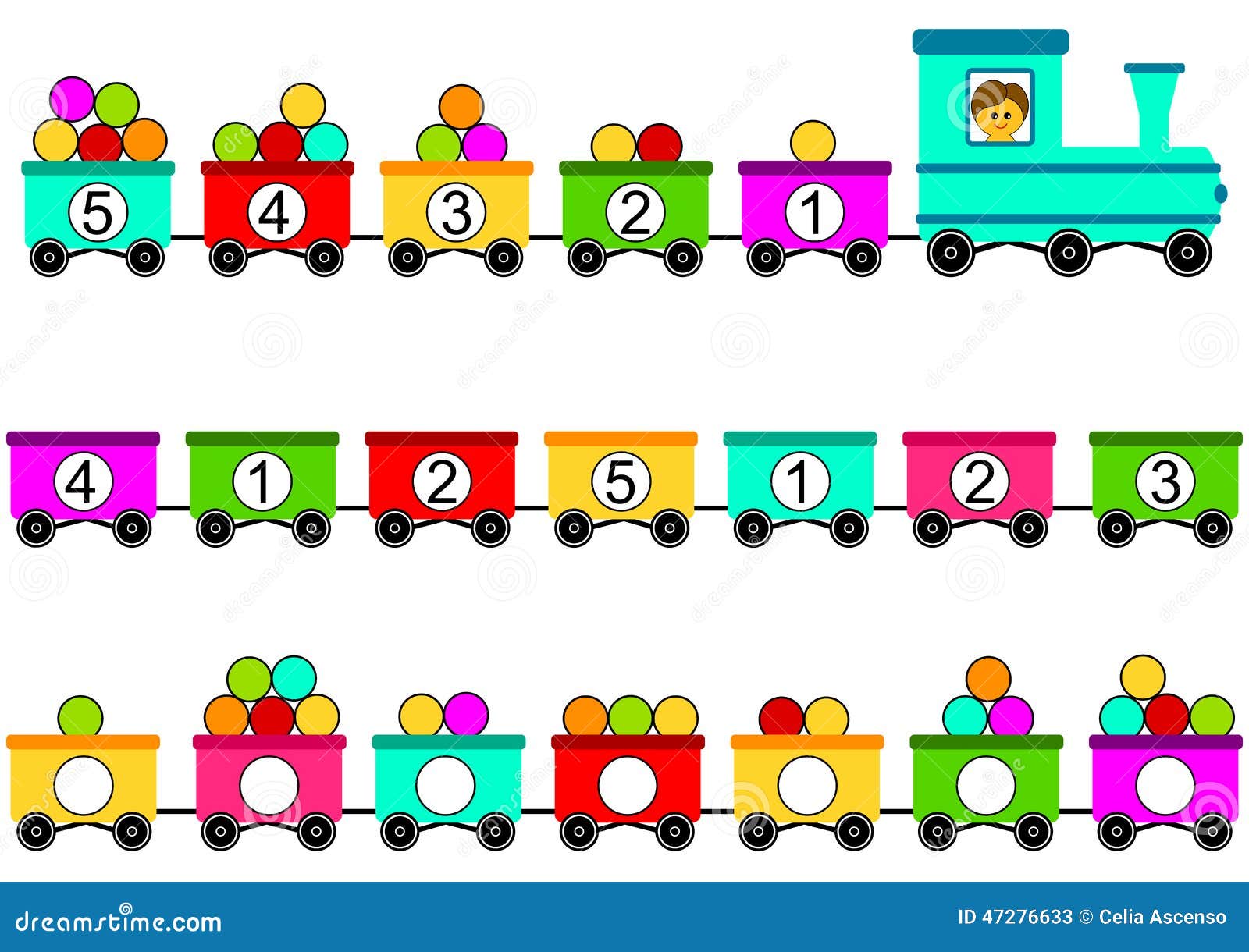 Numbers Game With Transport. Vector Illustration | CartoonDealer.com