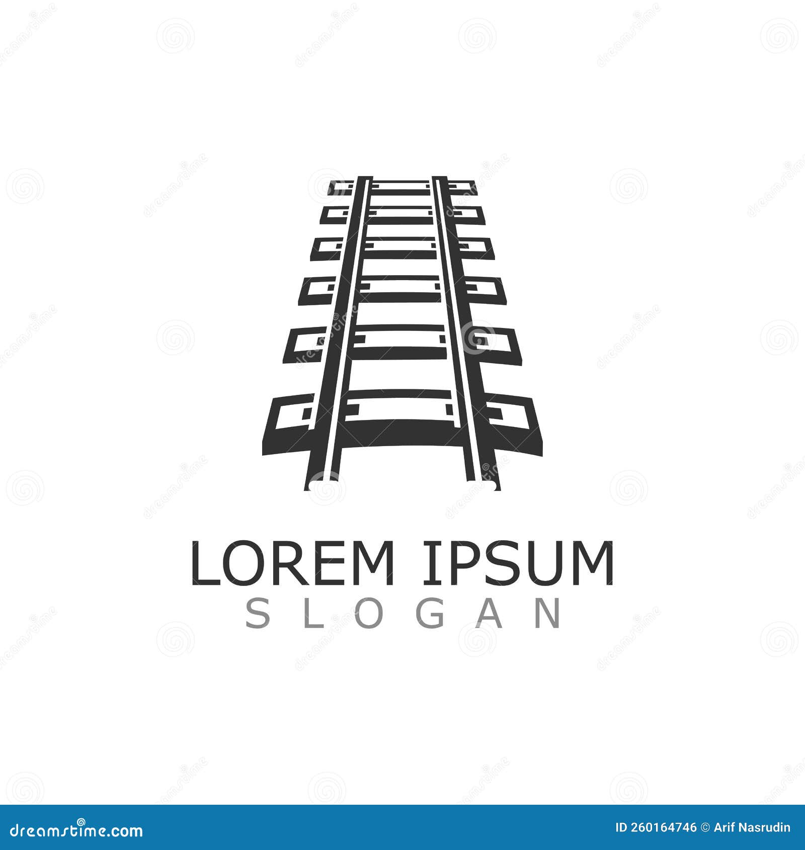 Train Track Logo Image Railroad Design Template Icon Vector Stock