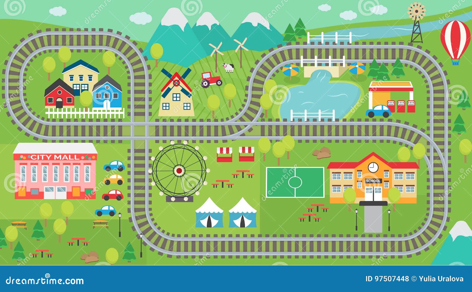 train track play placemat hd