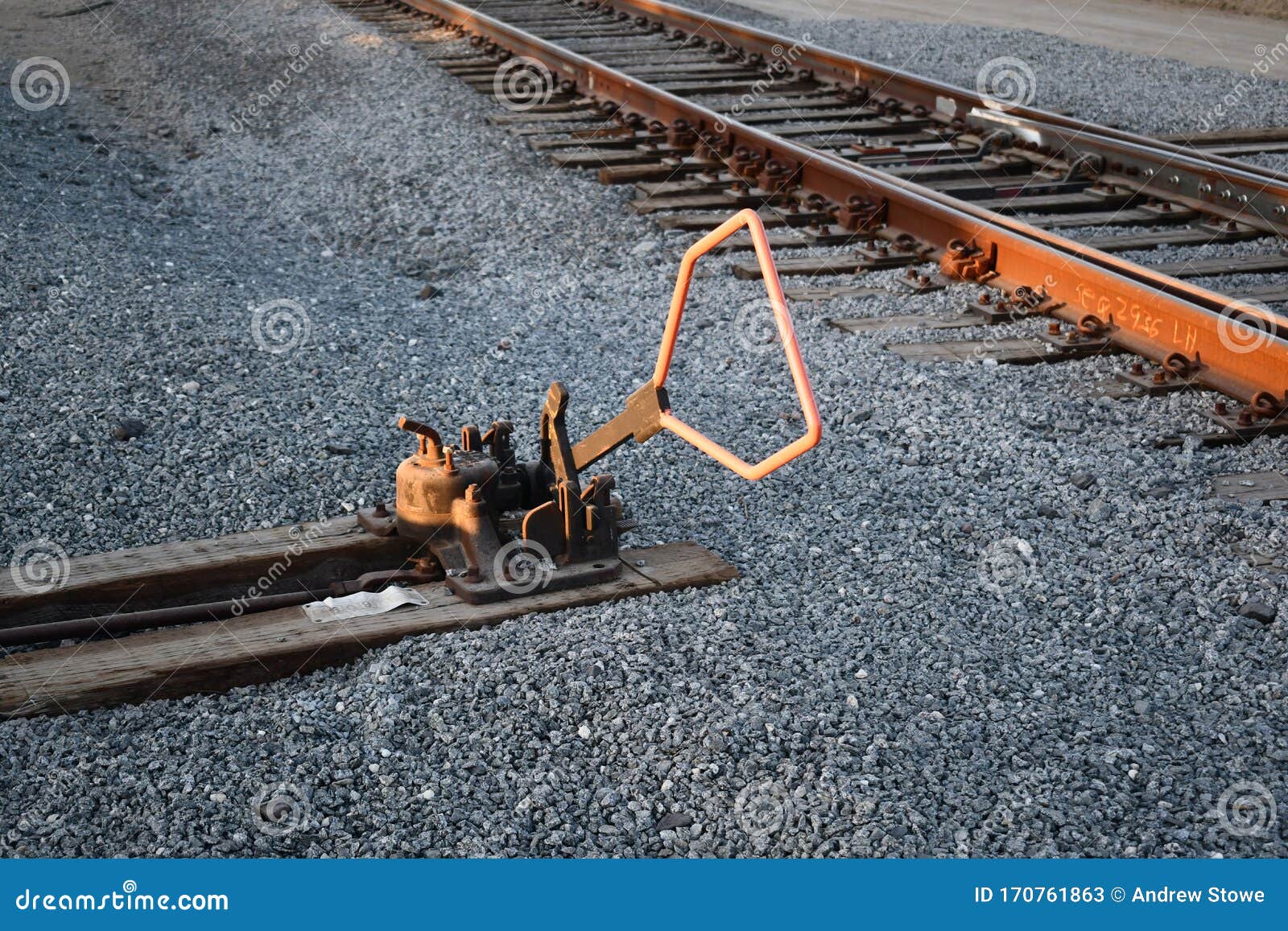 Train Track With Switch At Sunset Stock Image - Image of outdoor