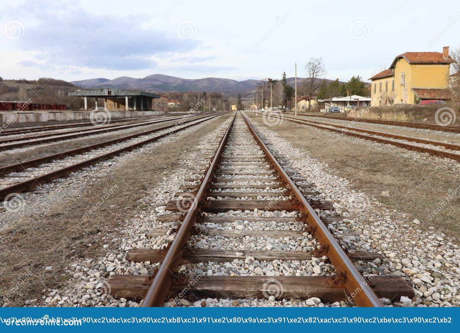 train tracks, rail-train infrastructure. railway close up.