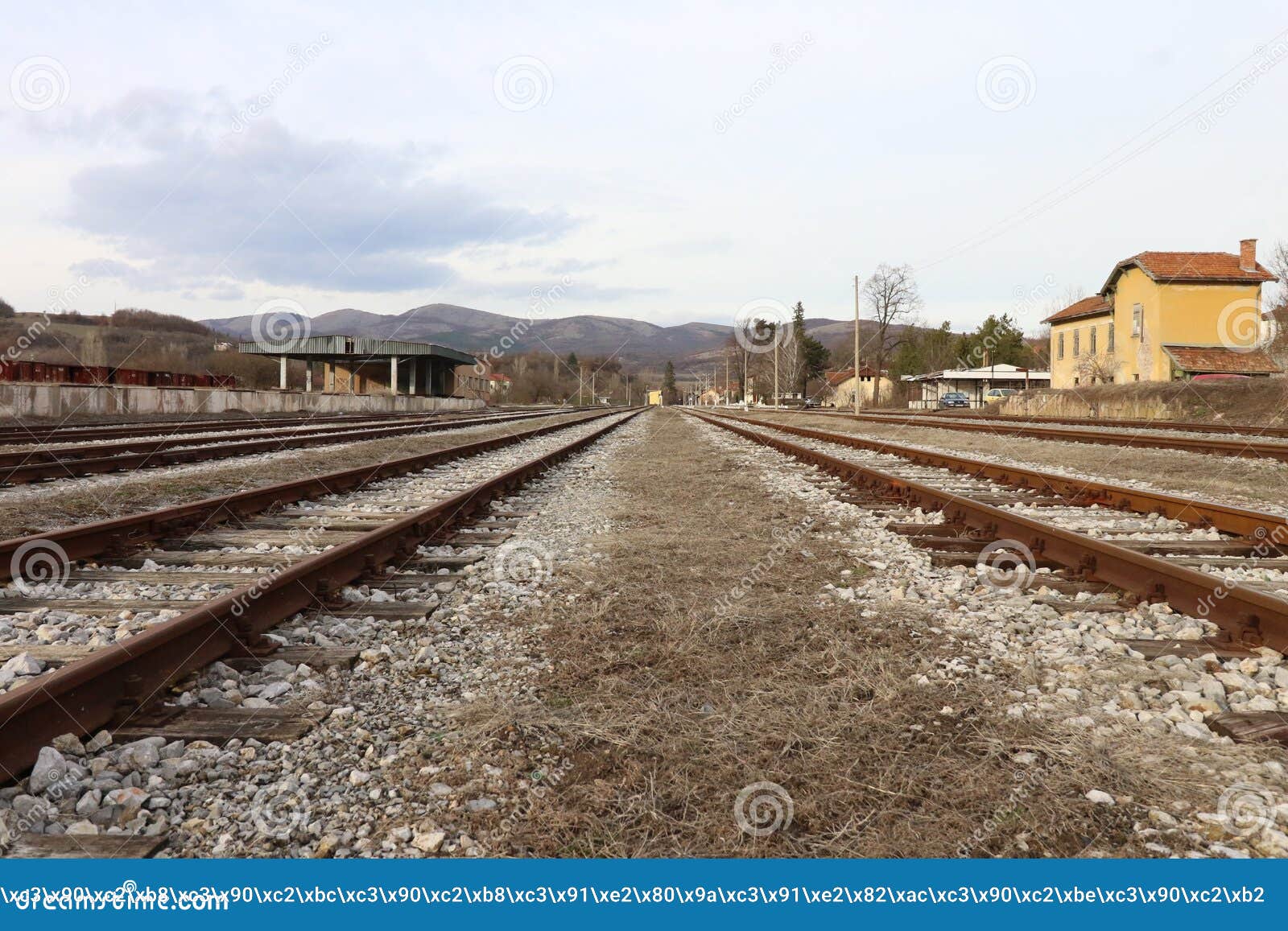 train tracks, rail-train infrastructure. railway close up.