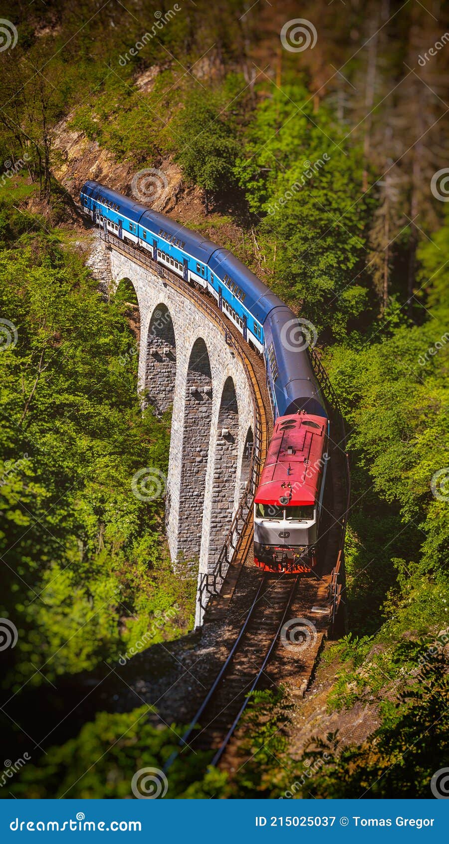 train on zampach viaduct, czech republic