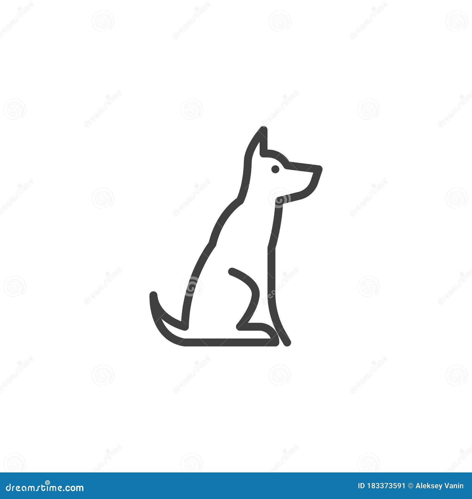 Trained dog line icon stock vector. Illustration of shepherd - 183373591