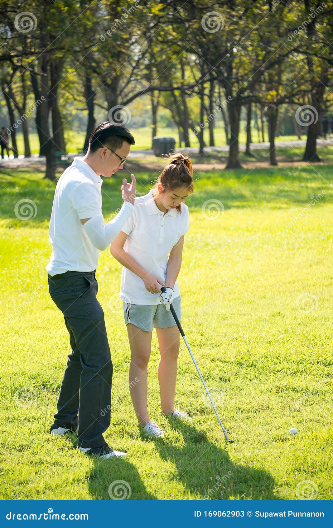 Trainer Golf Tutor Practice for New Golf Player Stock Image Image of
