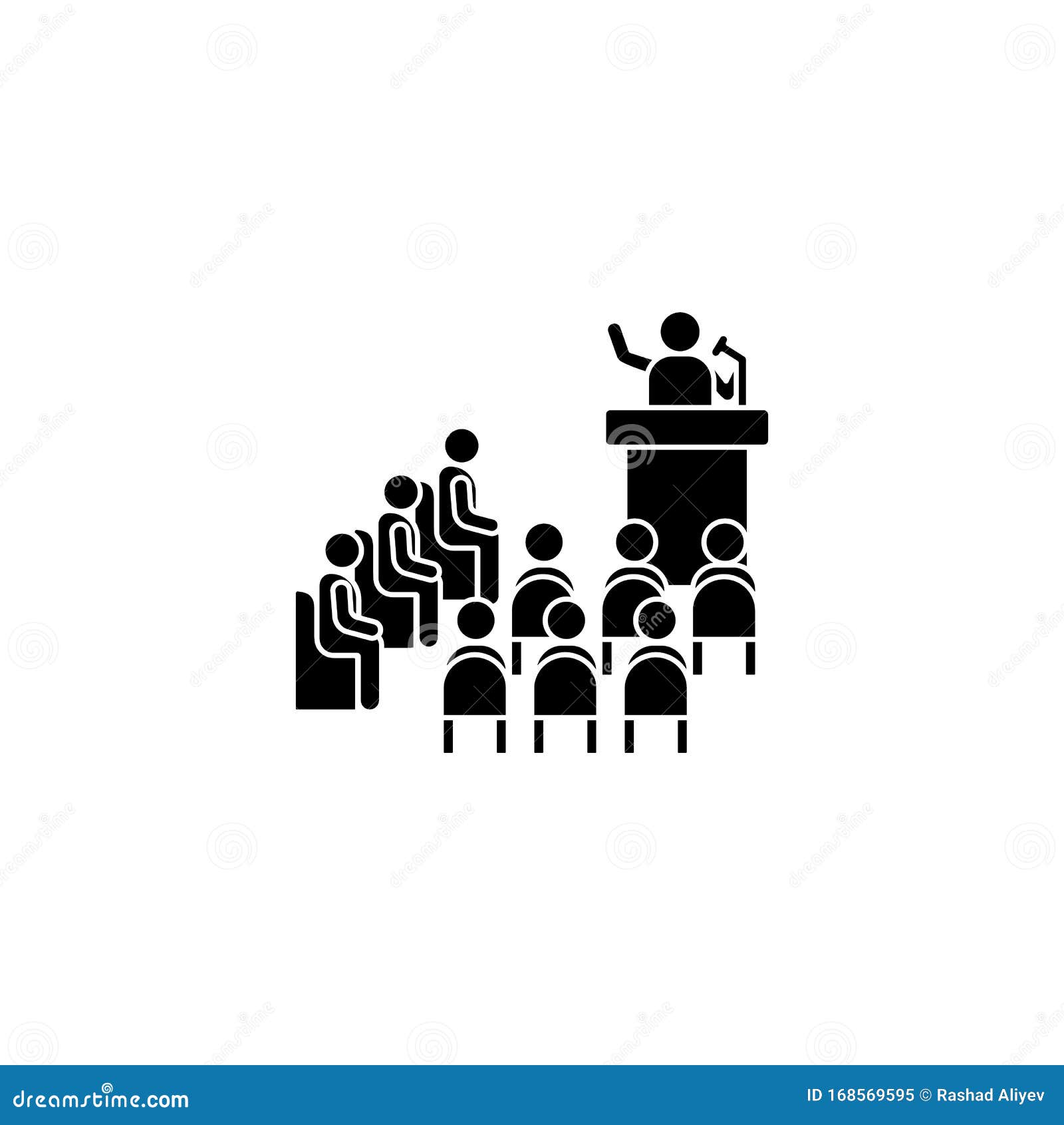 trainer microphone chairs icon. simple business indoctrination icons for ui and ux, website or mobile application