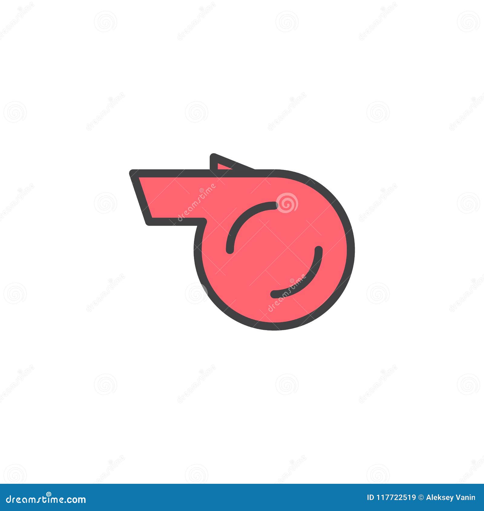trainer whistle filled outline icon