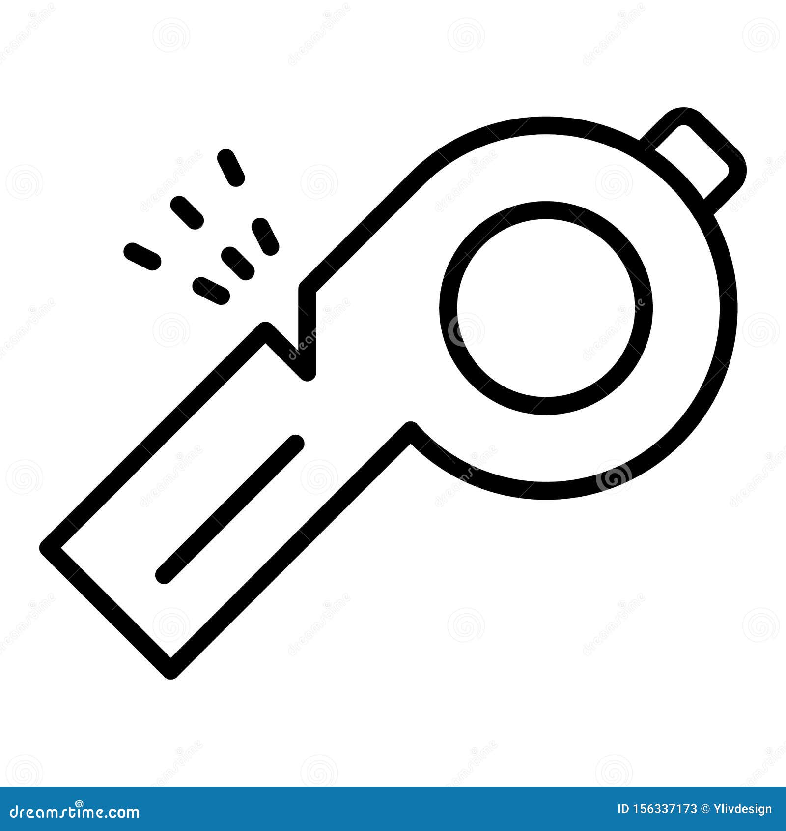 trainer whistle icon, outline style