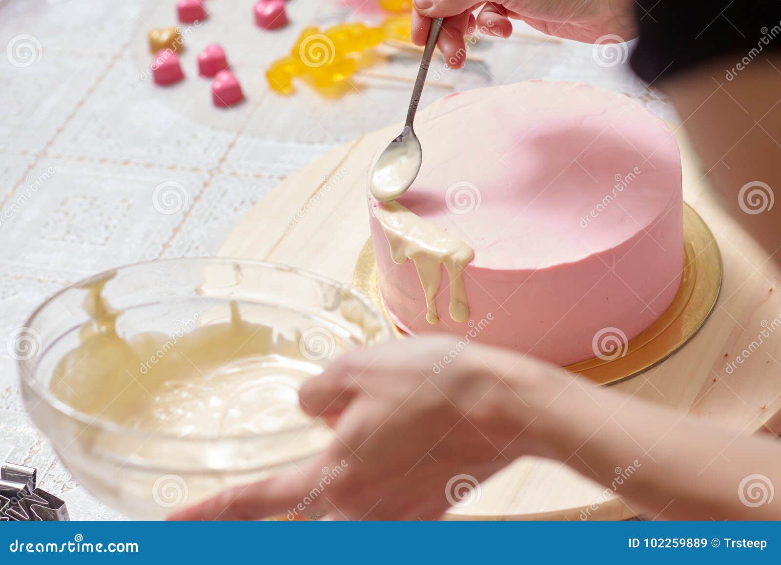 Training Cream Cake Decorating Master Class Stock Image - Image of ...