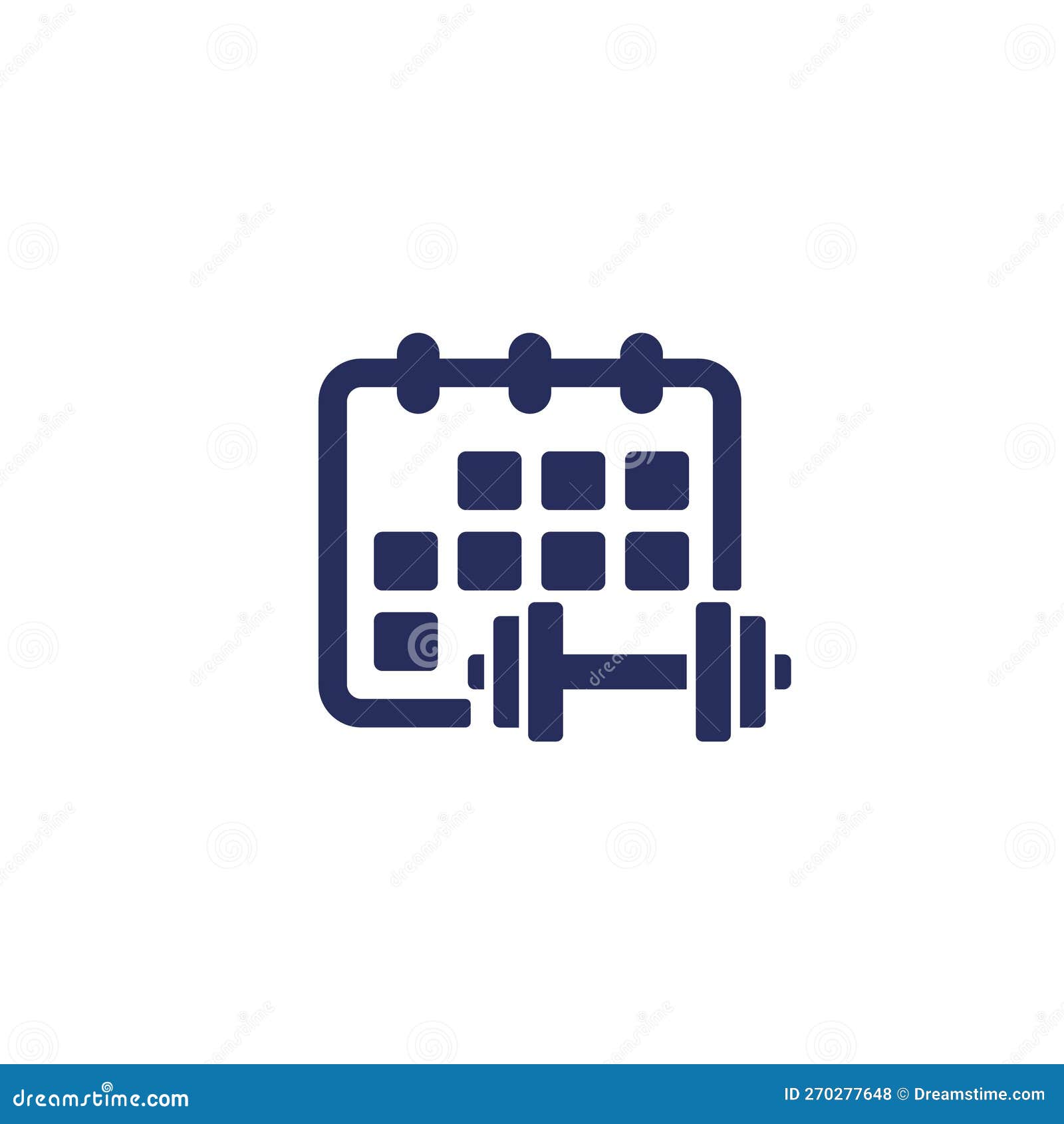 Training Schedule Icon with Calendar and Dumbbell Stock Vector Illustration of effective