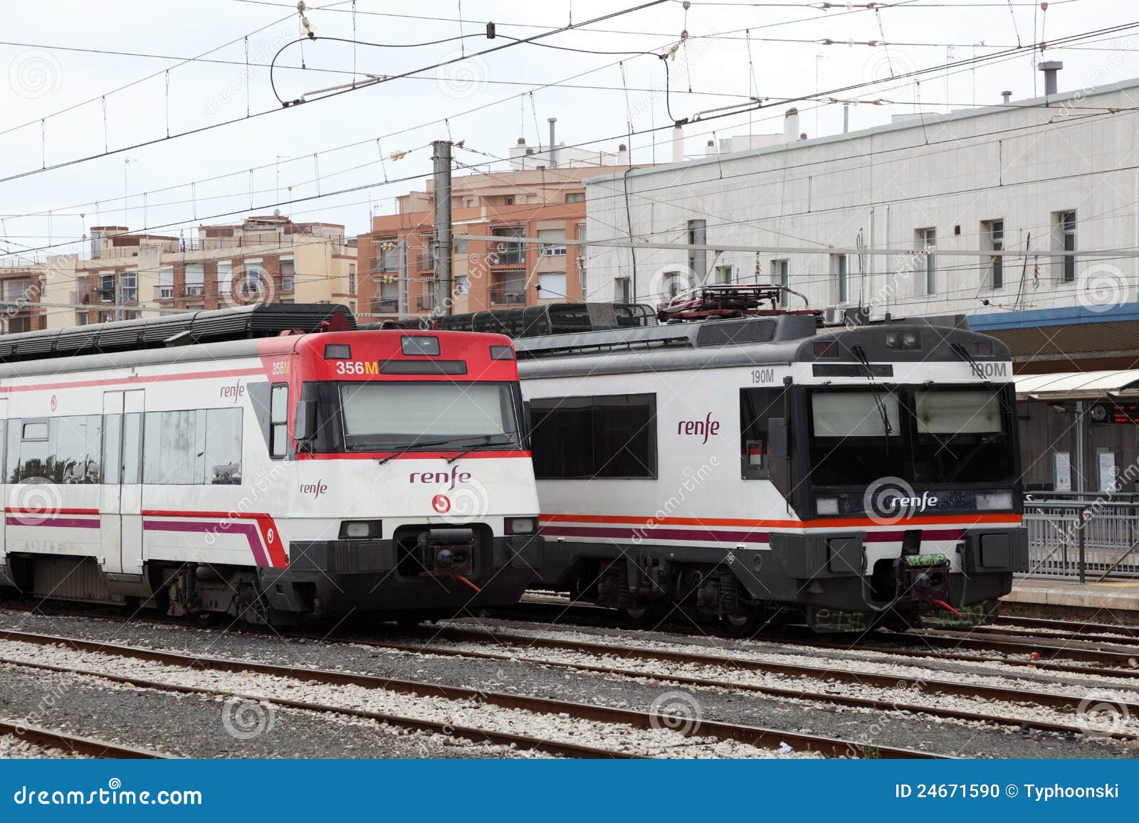 Trains at Main Station of Tarragona, Spain Editorial Image Image of