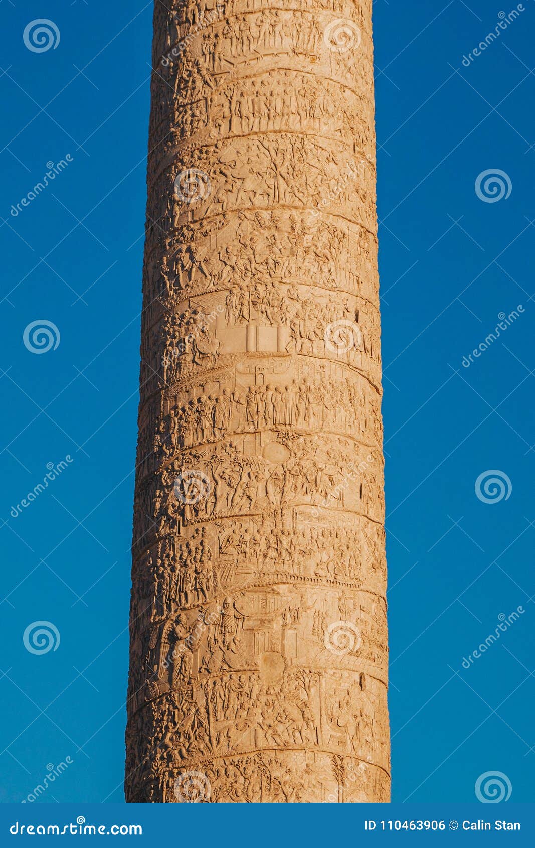 trajan`s column colonna traiana in rome, italy. commemorates r