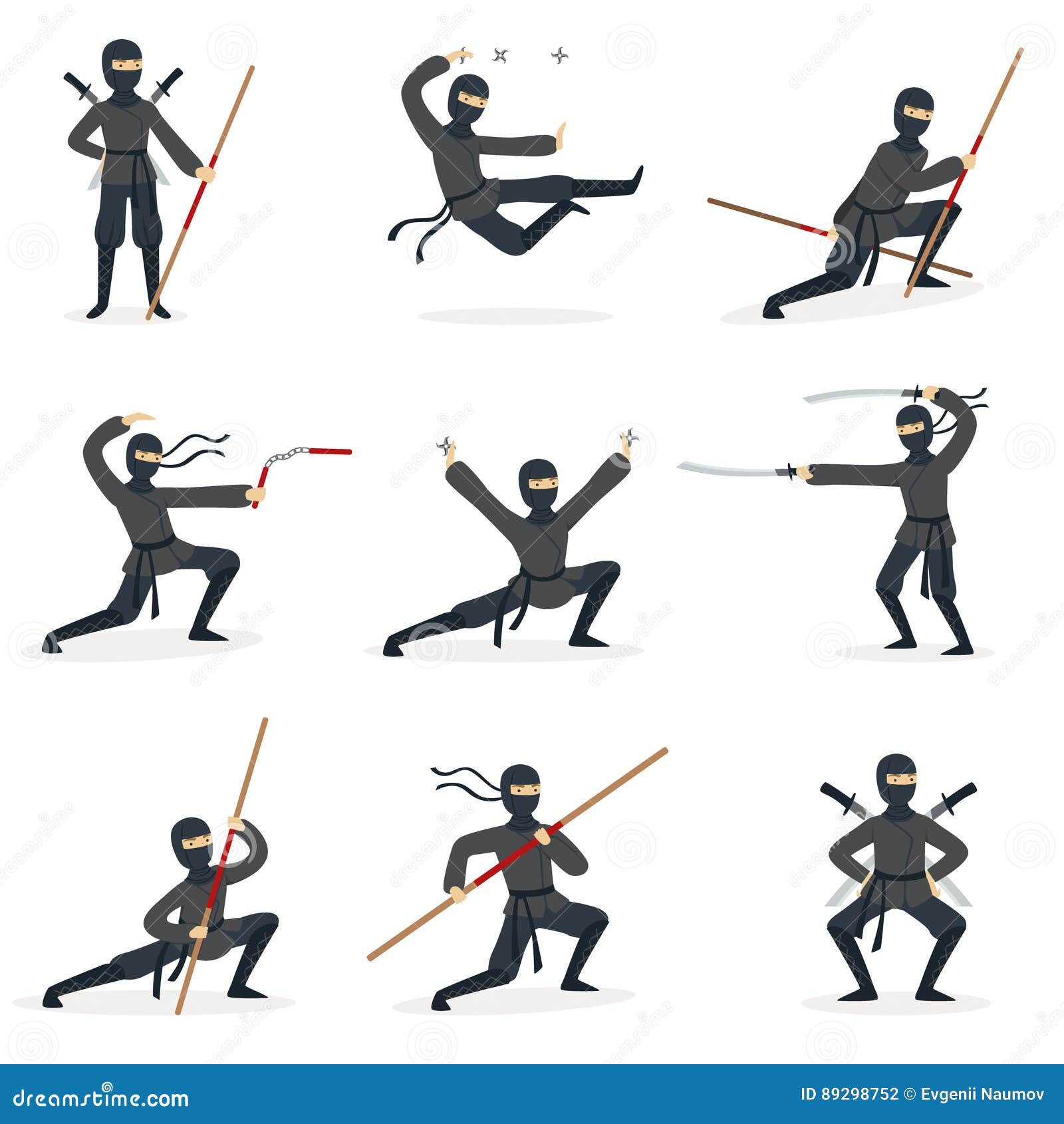 Vetores de Personagem De Assassino Ninja Em Um Traje Completo Preto Lutando  Com Nunchaku Em Suas Mãos Arte Marcial Japonesa Vector Ilustração e mais  imagens de Adulto - iStock