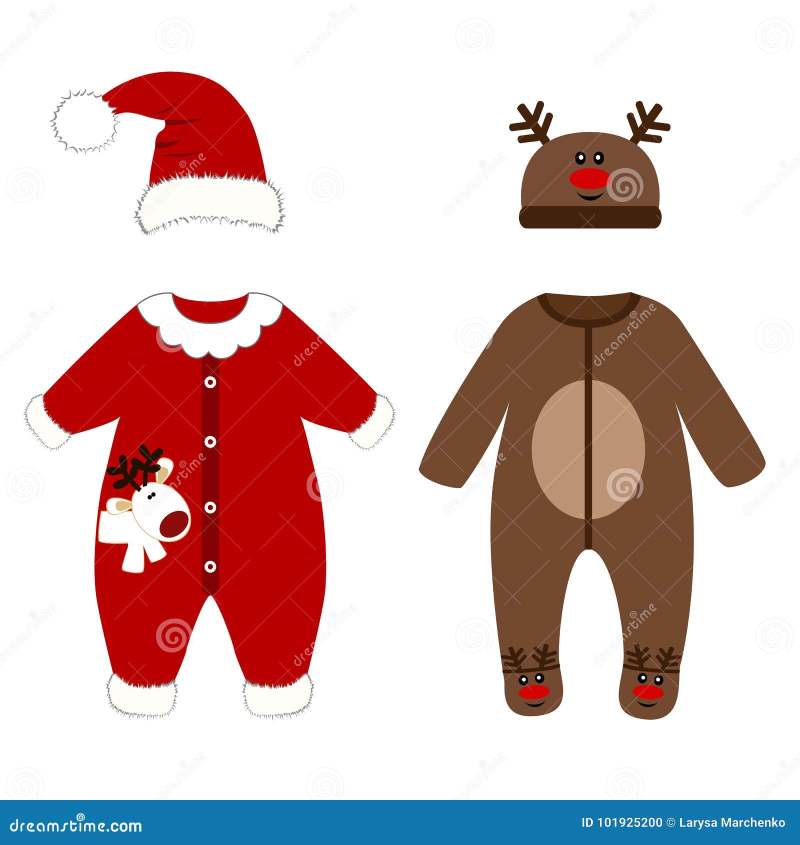 Traje Del Mameluco Trajes De La Navidad Para Los Niños Ilustración del Vector - Ilustración de modelo: 101925200