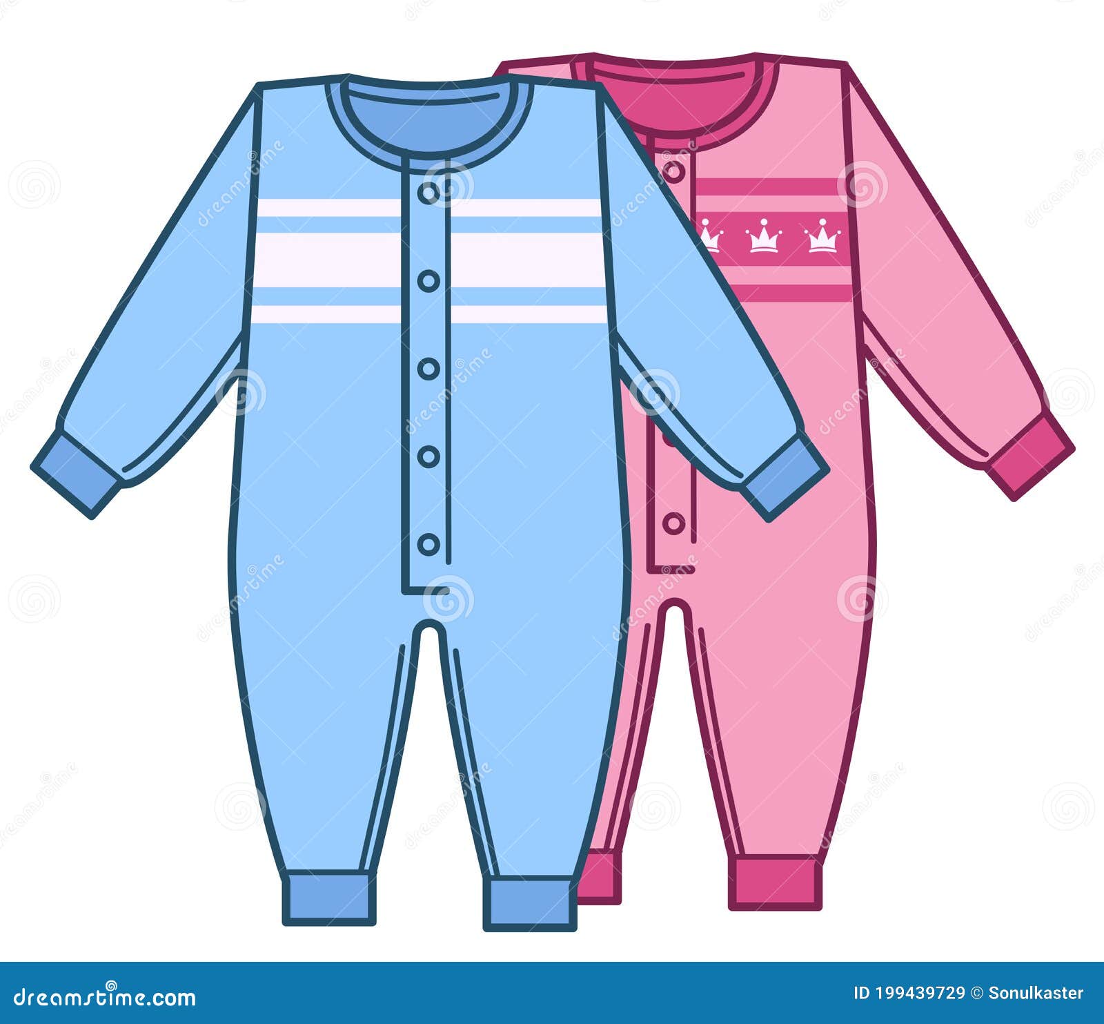 Trajes Para Niños Niñas Recién Nacidos, Ropa Para Ilustración del Vector Ilustración manera, newborn: 199439729