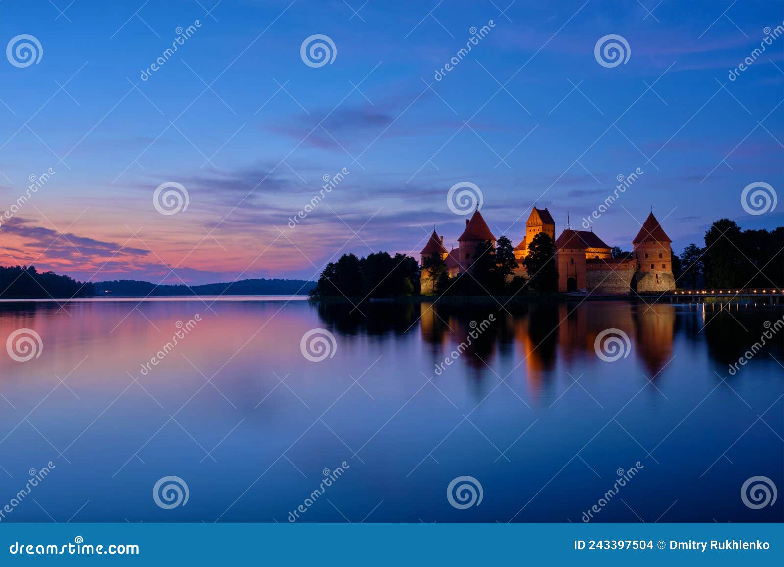 trakai island castle in lake galve, lithuania