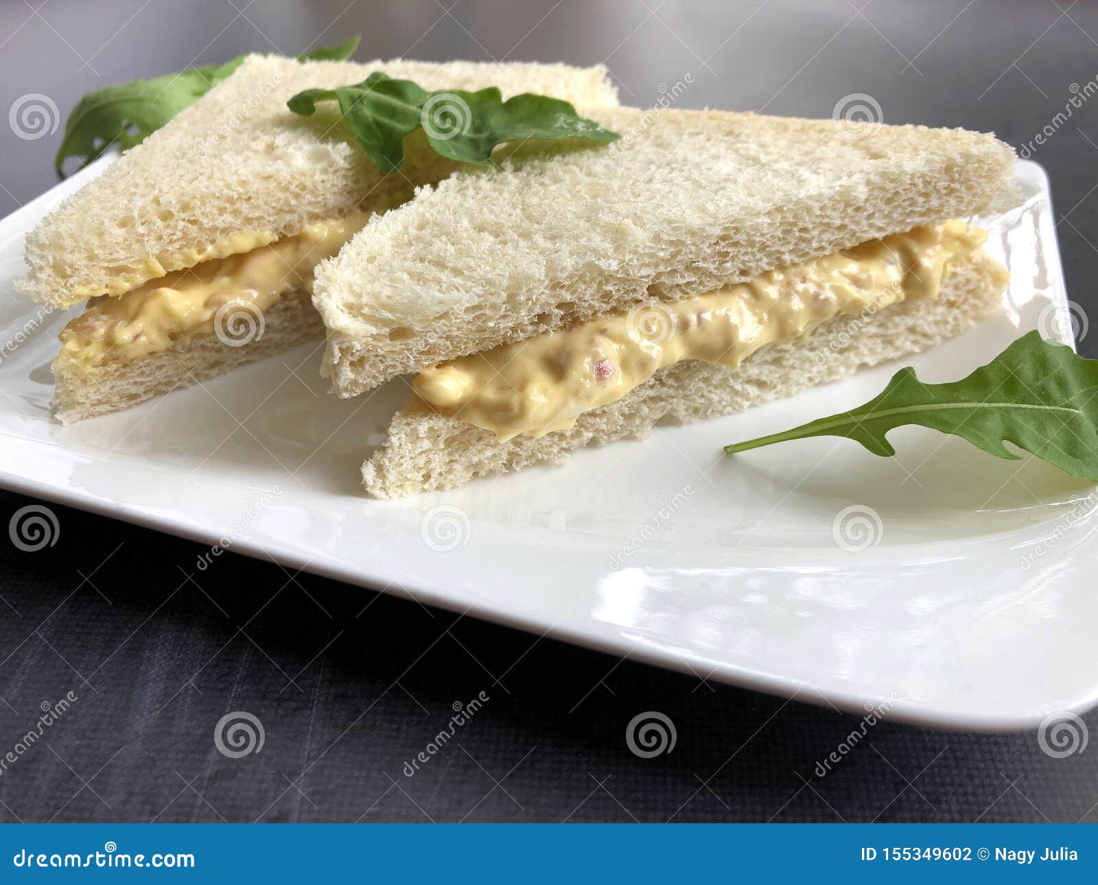 Tramezzini Is A Classic, Italian Sandwich. Sliced White Bread With Egg ...