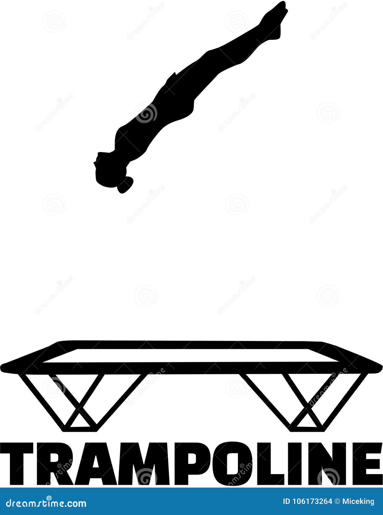Trampoline Silhouette with Word Stock Vector Illustration of vector