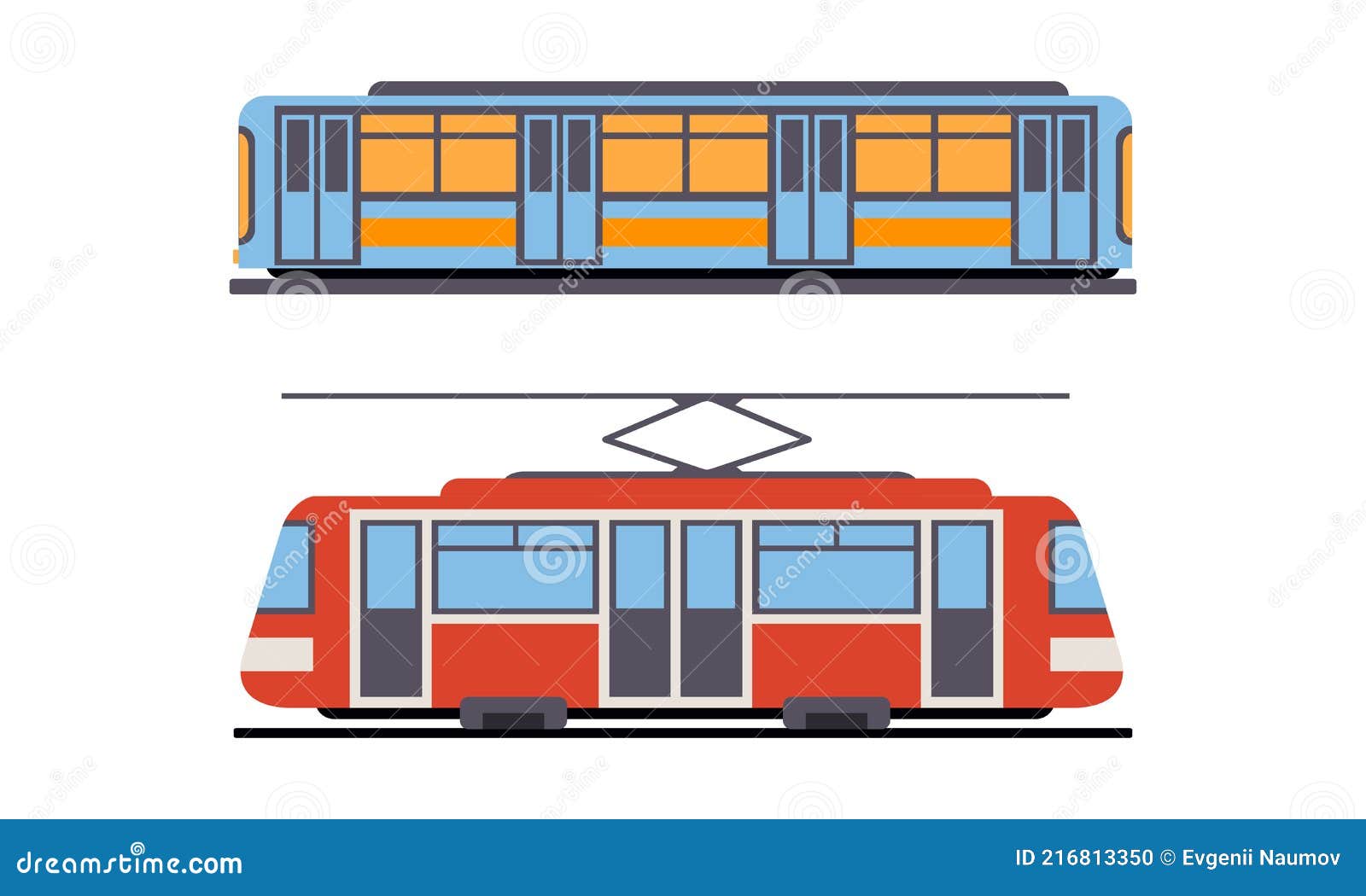 Tramway, Transport électrique Urbain. Véhicule Jouet De Dessin