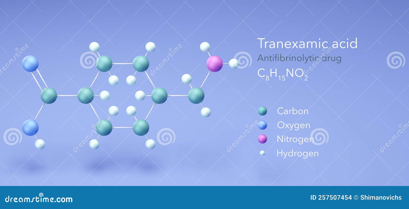 Tranexamic Acid, Molecular Structures, Antifibrinolytic Drug, 3d Model, Structural Chemical