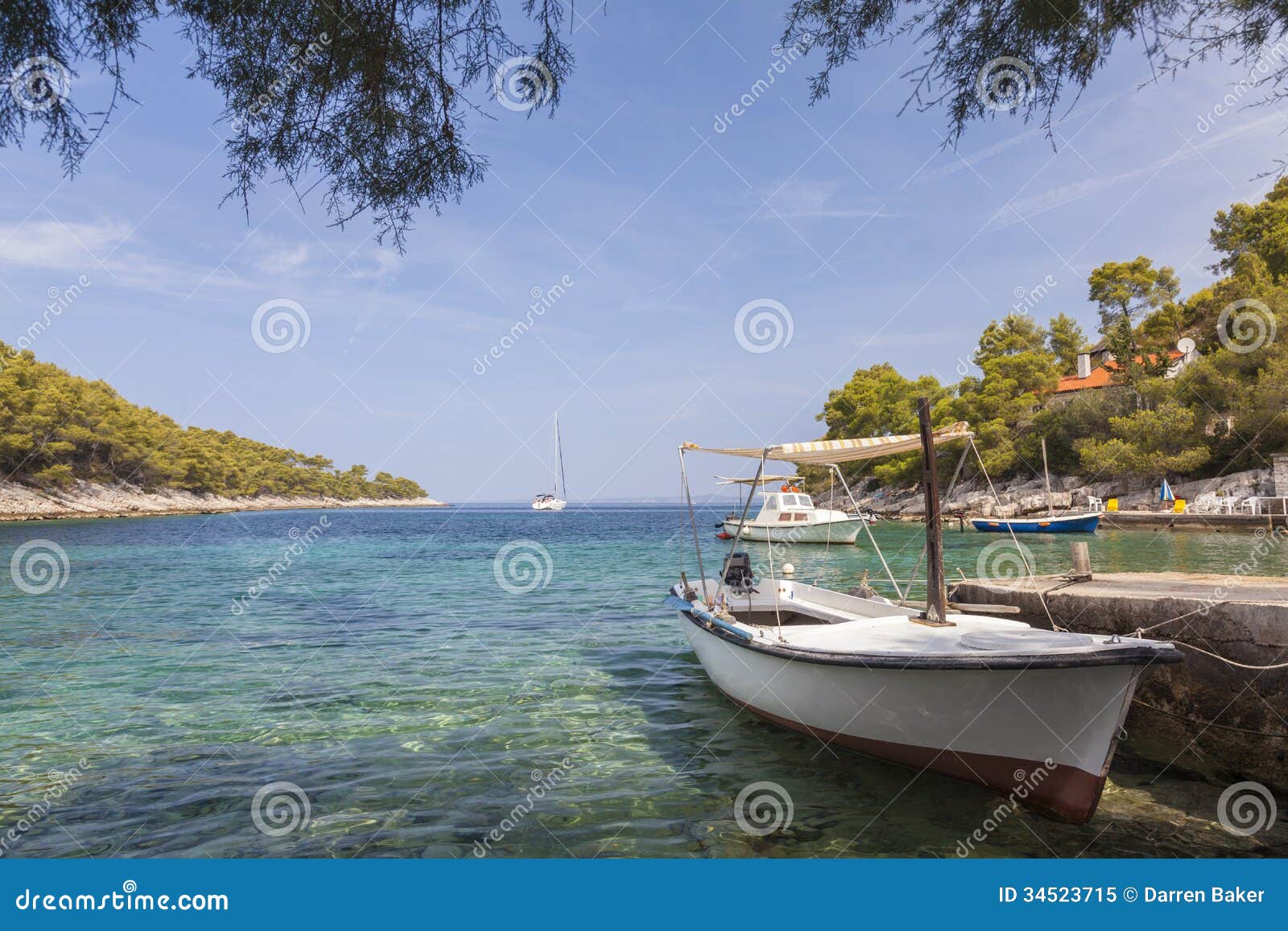 tranquil beach lagoon on hvar island, croatia