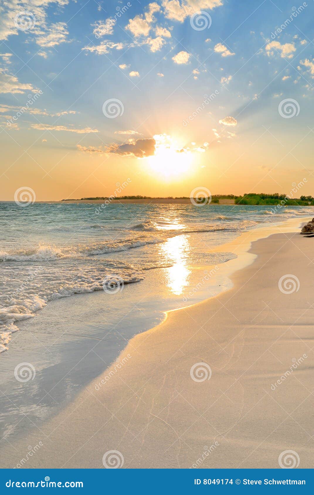 tranquil beach sunset