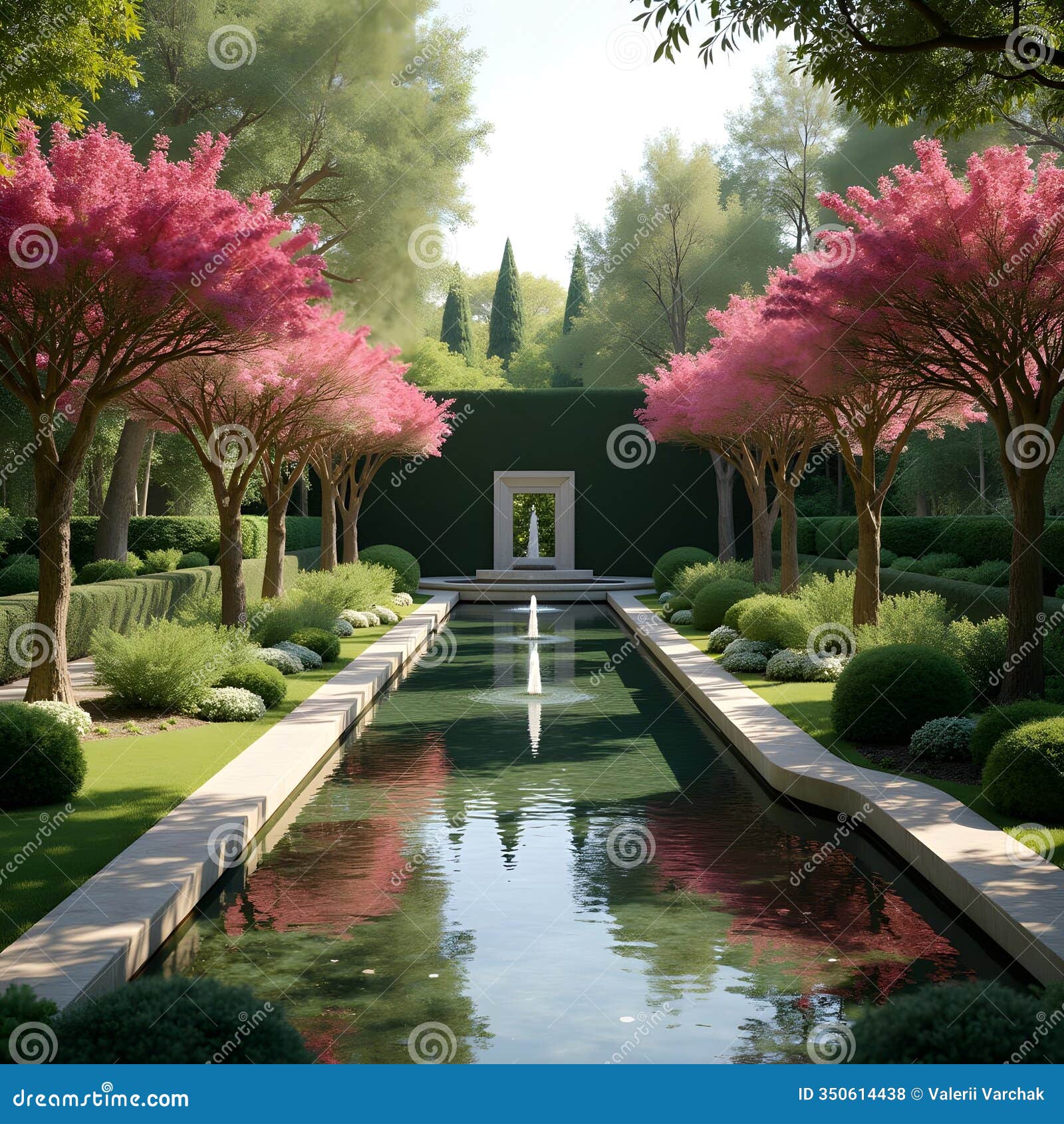 tranquil oasis: blooming argan trees, licorice plants, and zinc-infused fountains