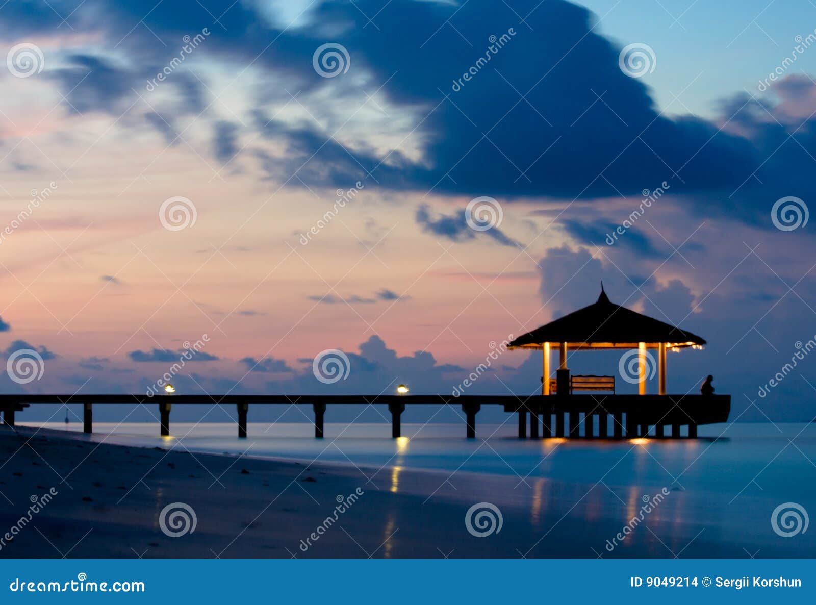 tranquil ocean in the twilight