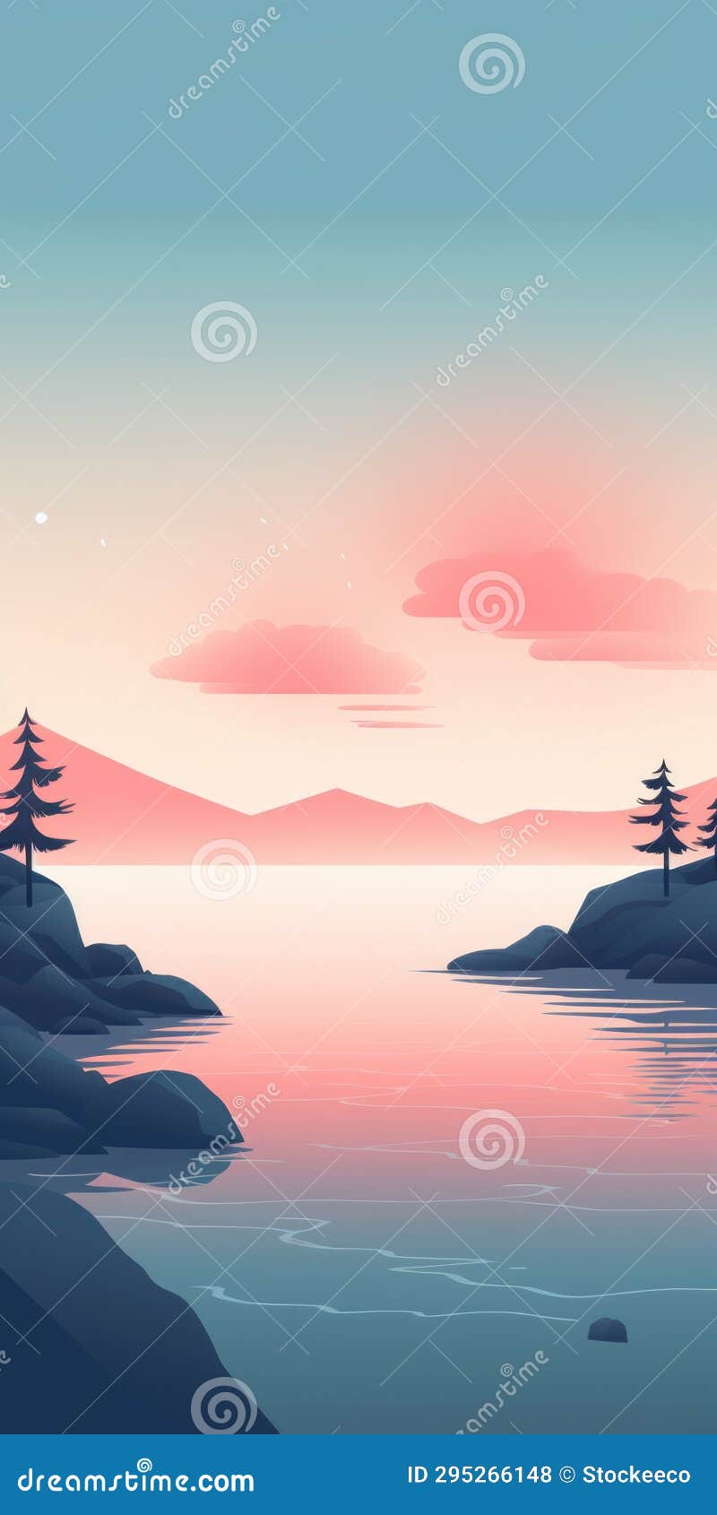 tranquil sunset landscape : vibrant hikecore mobile wallpaper