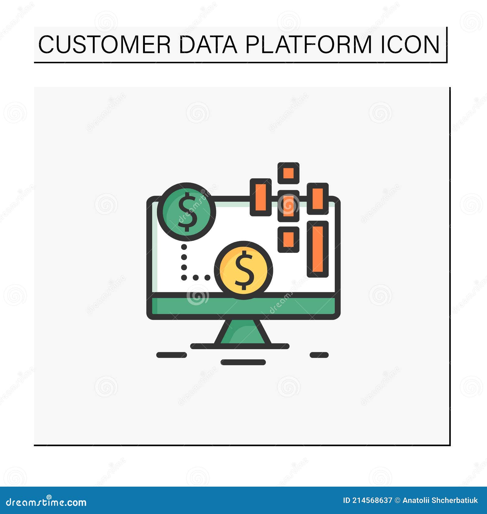 transactional data color icon