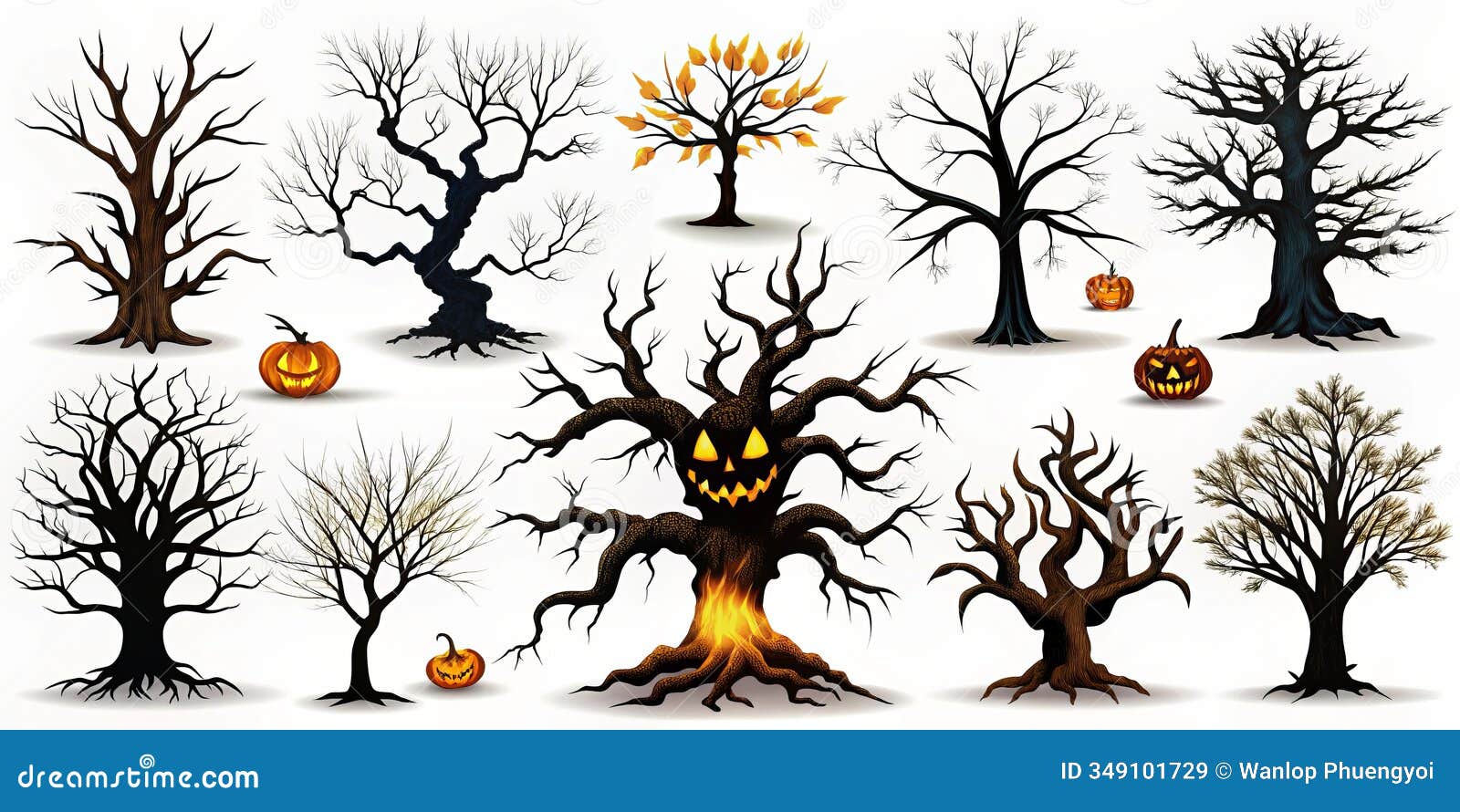 spooky silhouette trees for halloween : a collection of creepy,  tree s perfect for