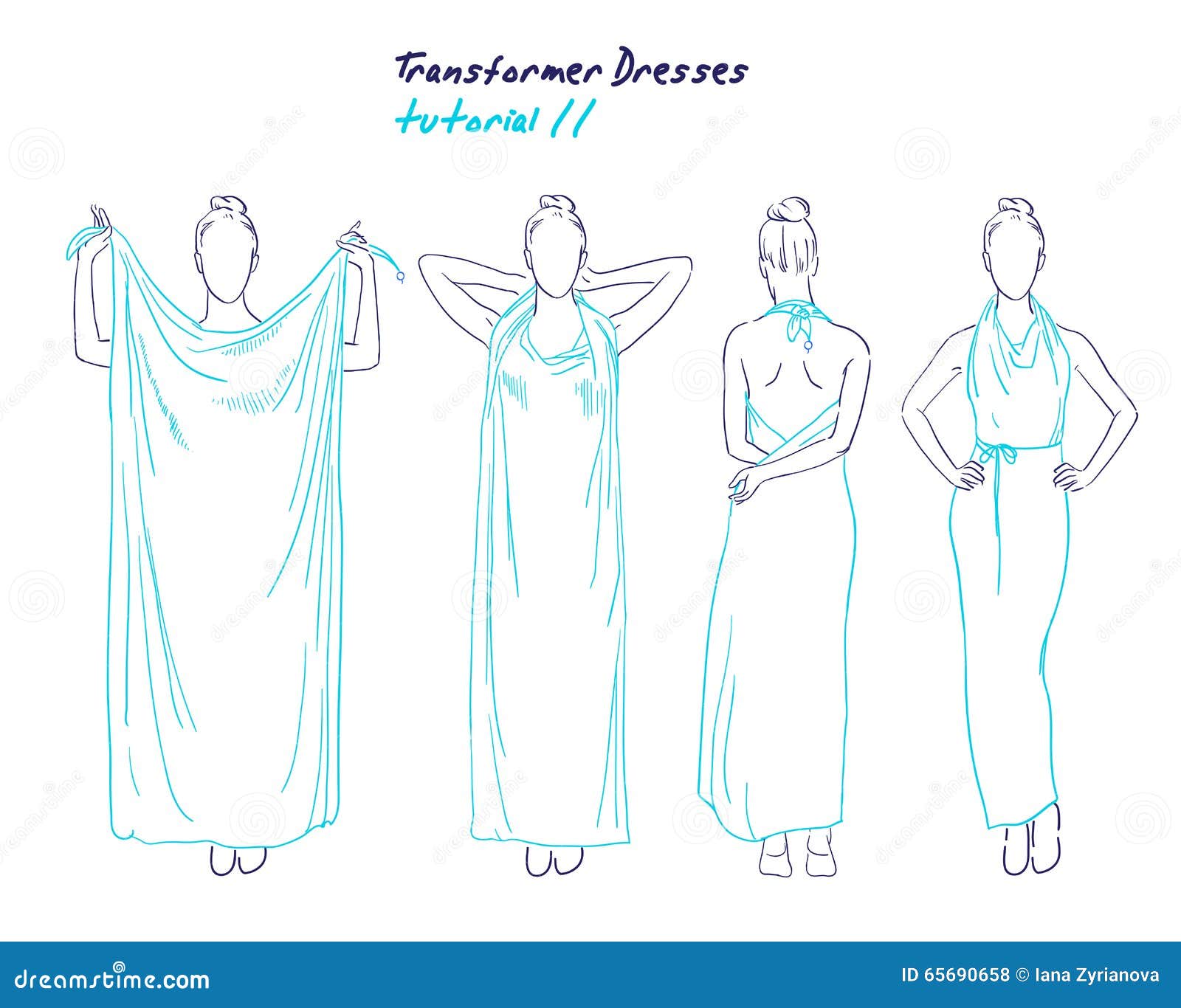 Transformer Dresses Women Clothes and Accessories, Hand Drawn ...