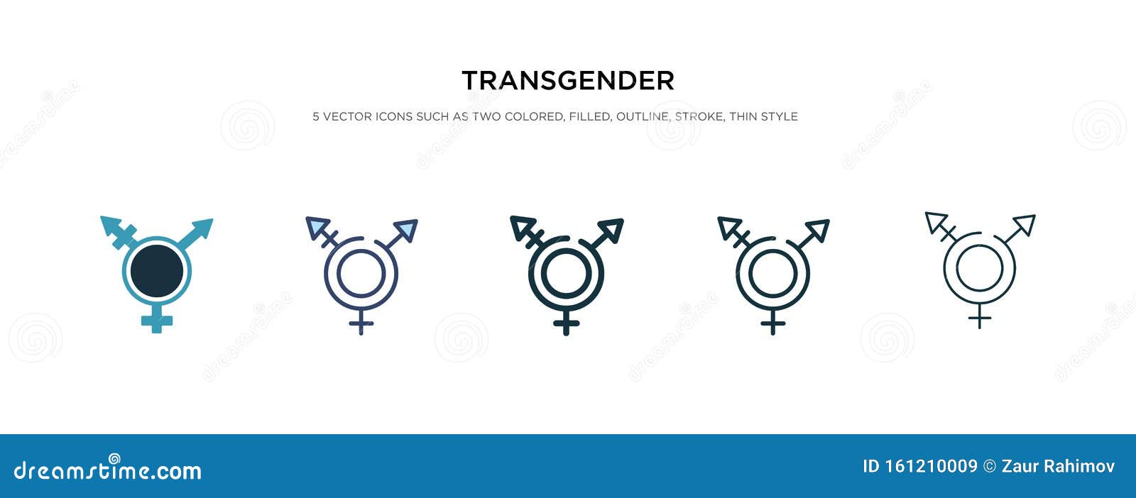 Transgender Icon in Different Style Vector Illustration. Two Colored ...
