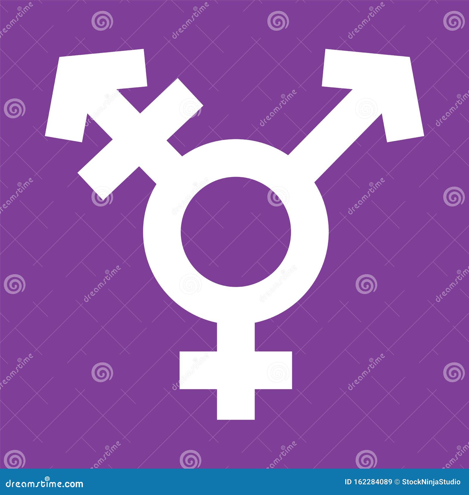 transgender  in violet color background. shemale sexual orientation icon.  gender sign