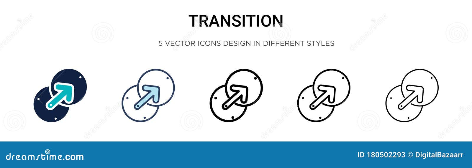 transition icon in filled, thin line, outline and stroke style.   of two colored and black transition 