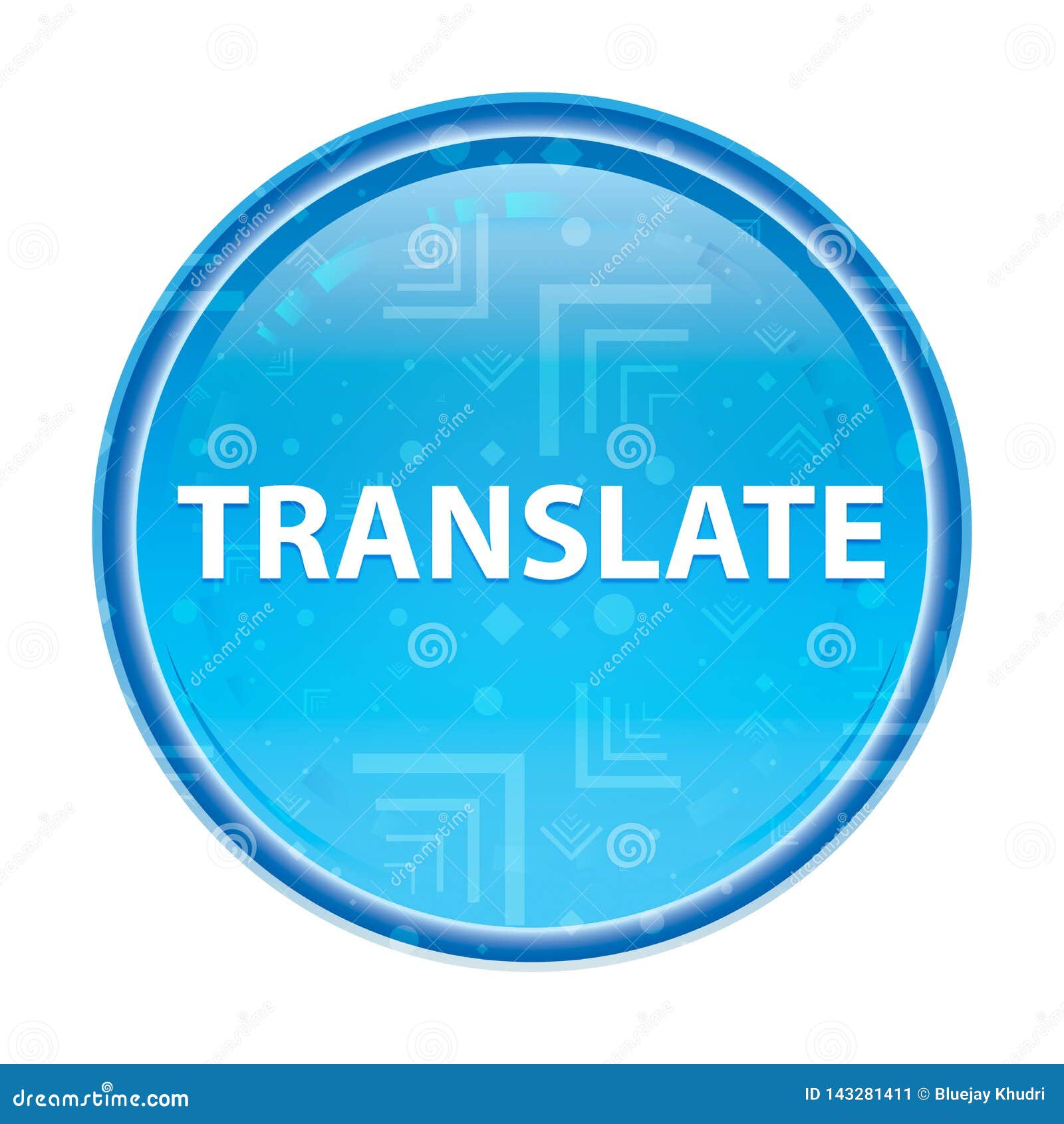 Translate Floral Blue Round Button Stock Illustration Illustration of