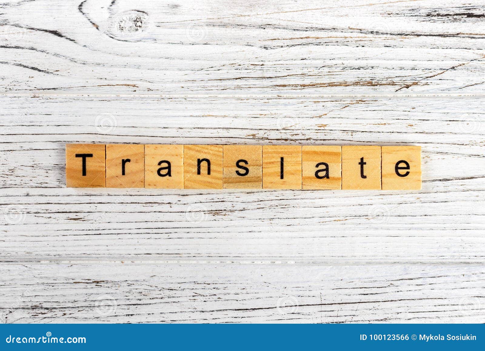 Translate Word Made with Wooden Blocks Concept Stock Photo Image of