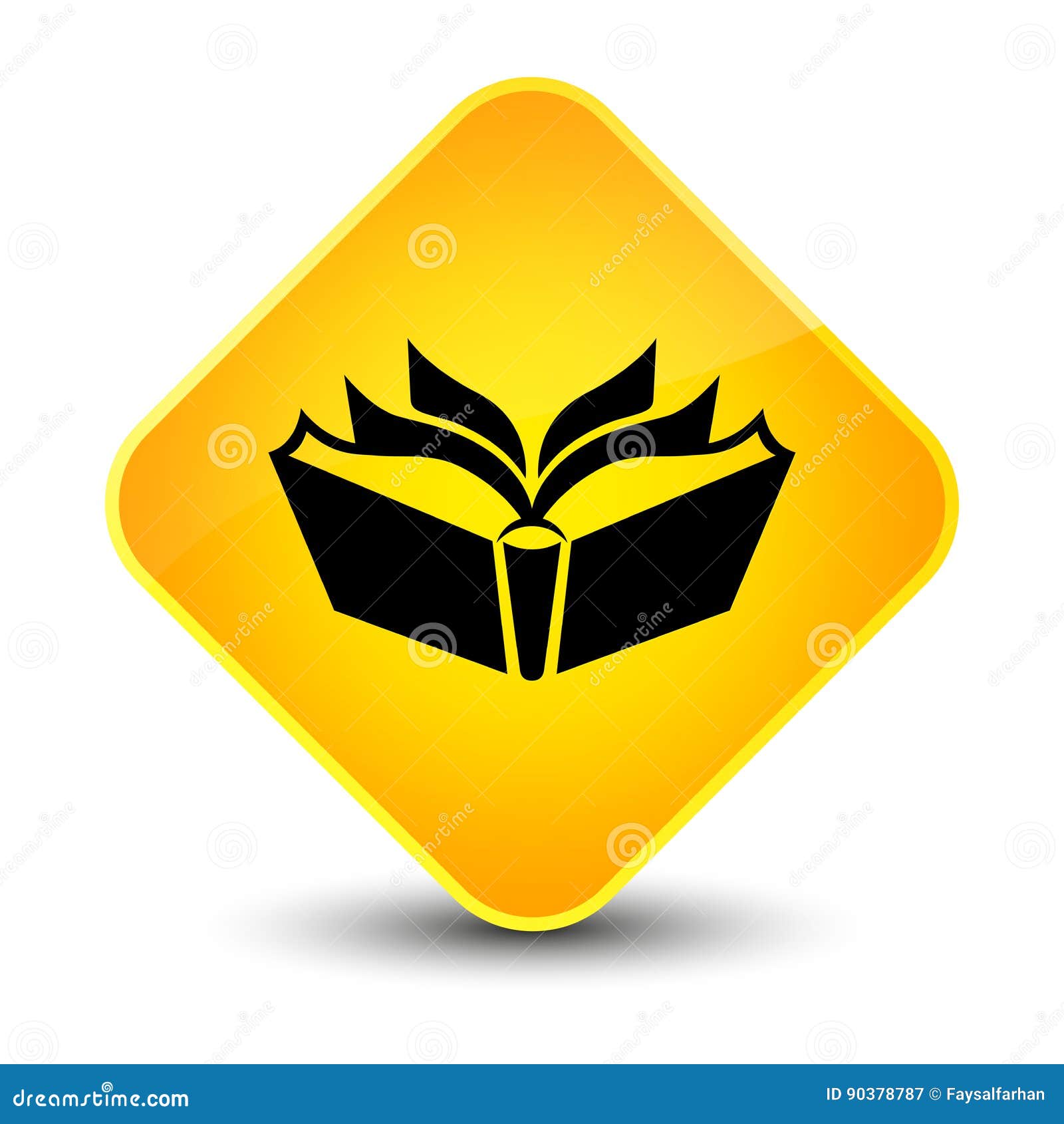 Translation Icon Elegant Yellow Diamond Button Stock Illustration