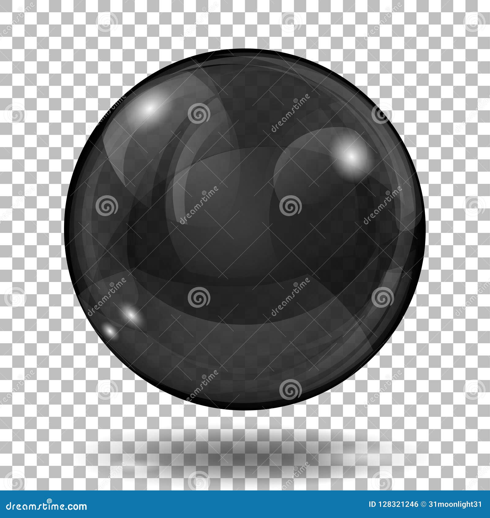 Translucent black sphere stock vector. Illustration of transparency