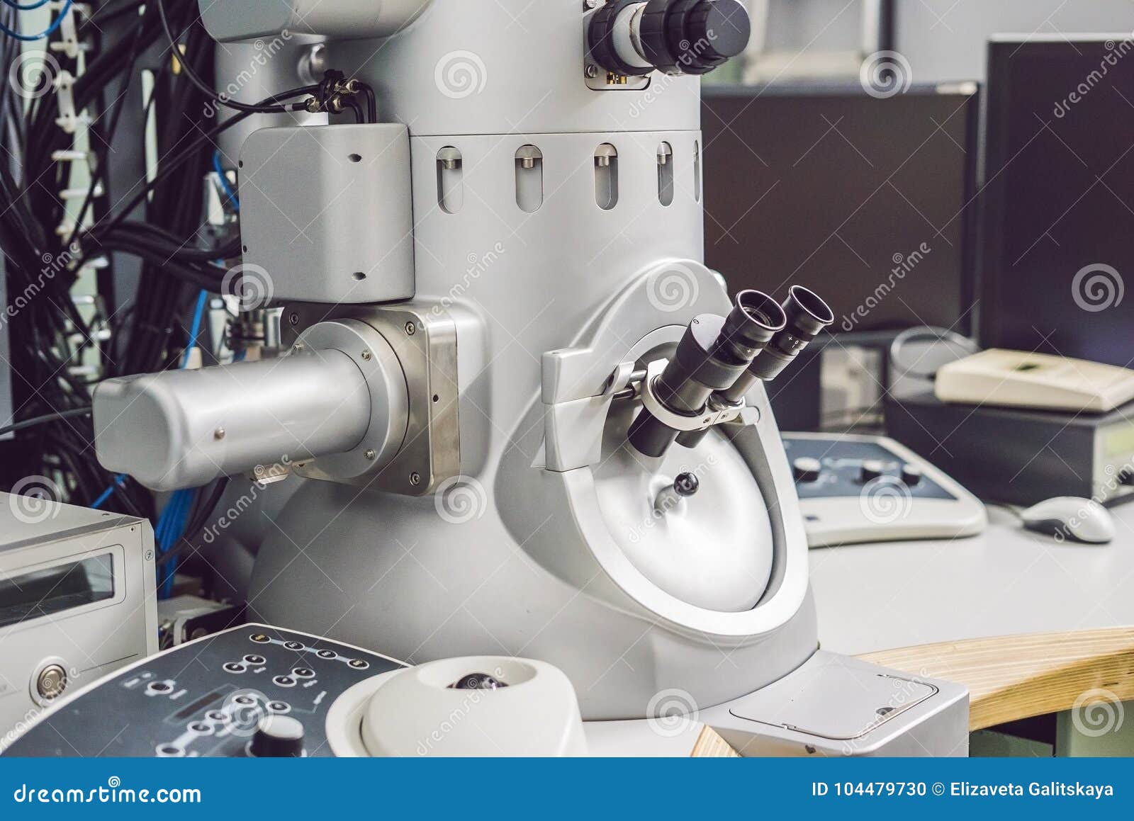 transmission electron microscope in a scientific laboratory
