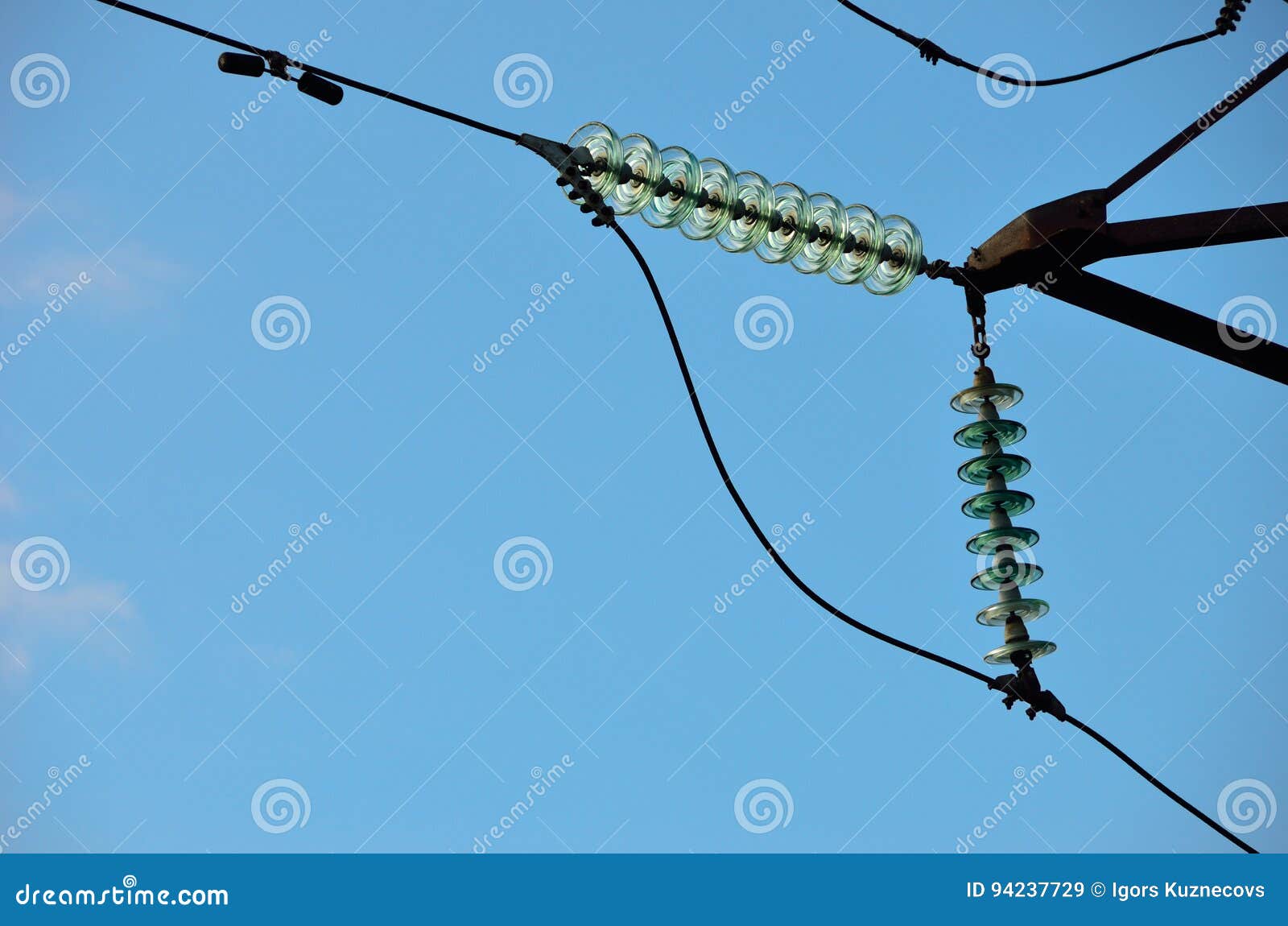 Transmission Line Insulators. Stock Image Image of distribution