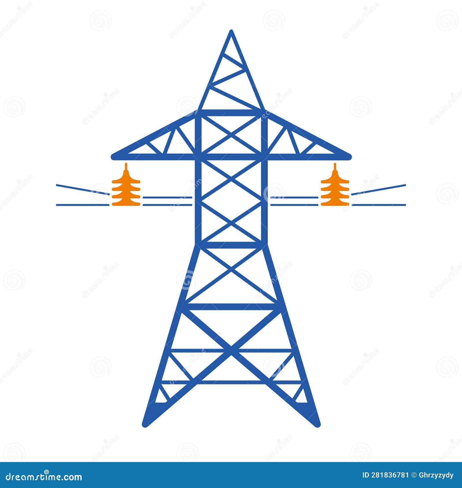 Transmission Tower or Electricity Pylon Stock Vector Illustration of
