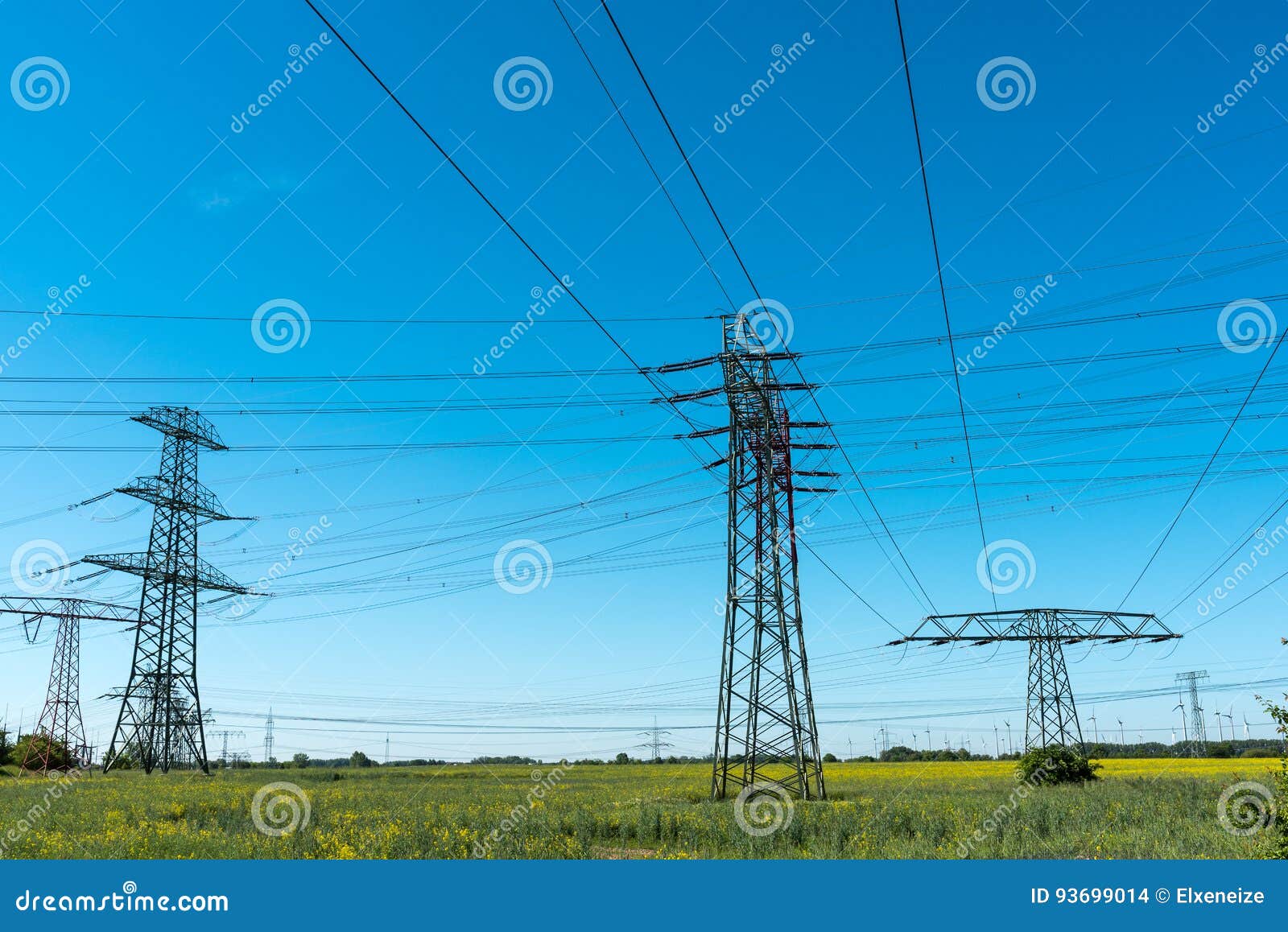Transmission Towers with Power Lines Stock Photo Image of germany