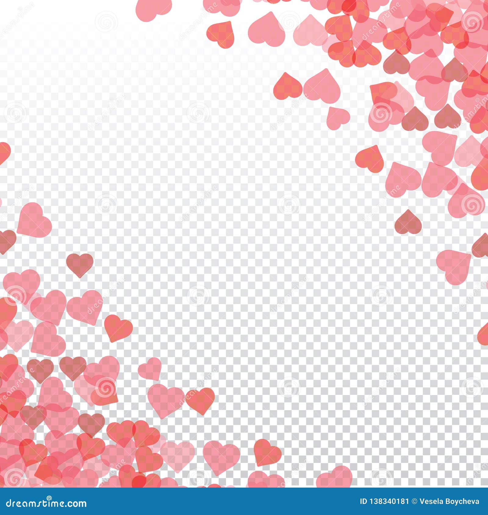 Hearts Valentine Background on Transparent Vector. Heart Shapes Women`s Day  Pattern with Space for Text or Image Stock Vector - Illustration of border,  greeting: 138340181