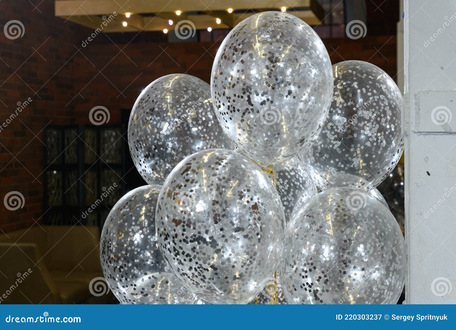 Transparent Balloons with Confetti in the Interior Stock Image Image
