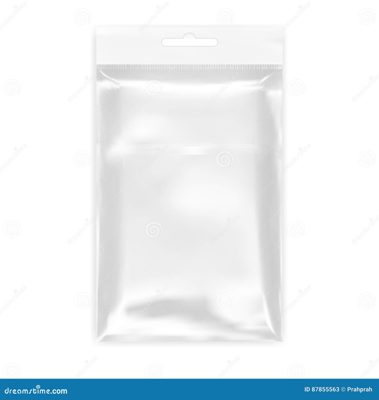 Download Transparent Blank Plastic Bag With Hang Slot Stock Image ...